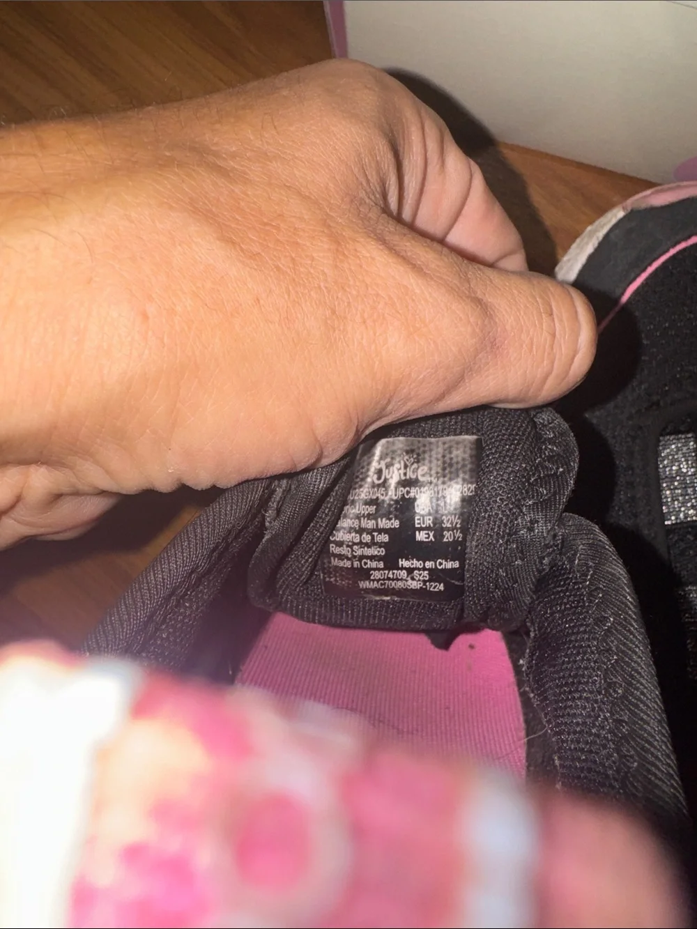 Kids Justice Sport Sneaker, girls size 1. Slip on shoes and easy to wear! Comfy!